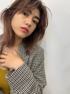 ローウェ 表参道(Louwe) ボブ/大人かわいい/フェザーバング/透け感グレージュ