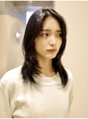 【赤津美奈】レイヤーカット　ミディアム　アッシュグレー