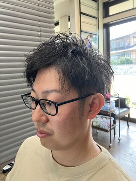 ガイズ ヘアー イサミ(GUY'S HAIR 133) ダークアッシュ/アッシュブラック/カルマパーマ/ベリーショート