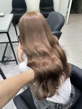 ペレ 渋谷(PELE) デザインカラー/レイヤーカット/ウェットヘア/オリーブベージュ