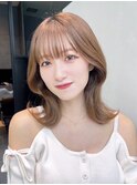 ミディアムくびれヘア顔周りレイヤーくびれミディ_ba540291