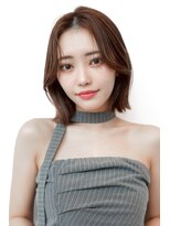 チョコグレージュ/20代30代大人かわいい/ミディアムレイヤー