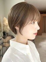 ノラギンザユー(NORA GINZA/U)&nbsp;ショートパーマ銀座メガネ女子丸みショート大人可愛い小顔カット