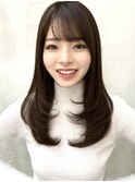 20代30代40代◎前髪パーマ韓国風巻きくすみベージュお団子ヘア