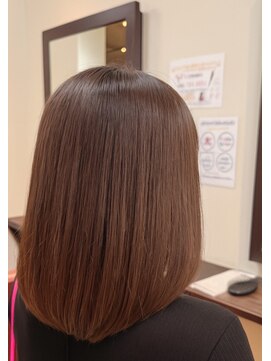 ネウィ 宮崎店(newi) 艶感ブラウンベージュのナチュラルミディストレート