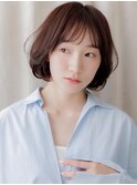 ココアブラウン立体感ニュアンスパーマAラインボブY上尾30代40代