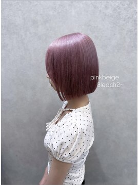 ロンド レア 天神大名店(Lond Le’a) 小顔/抜きっぱなしブロンド /シャドールーツ/オリーブグレー