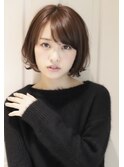 30代40代大人可愛いカールボブ　大人ミディアム　