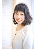 [OCEAN Hair&Life]黒髪ミディアムボブディ×シースルーバング☆
