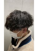 波巻きパーマ/刈り上げマッシュ