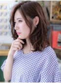 斜めバングMIXカール耳かけアシンメトリーa志木20代30代40代50代