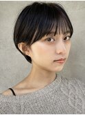 フェミニンショート##黒髪ダークアッシュ##モードにイメチェン