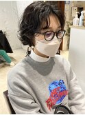 【三ツ井純】スタイリング簡単無造作ほつれパーマショートボブ