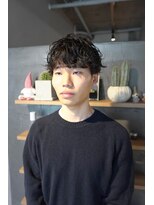 外国人寝癖風スパイラル王道マッシュパーマ 3【影山】