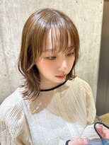 ヌイ 横浜(nui)&nbsp;切りっぱなしボブ、明るめオリーブベージュ_オリーブベージュ