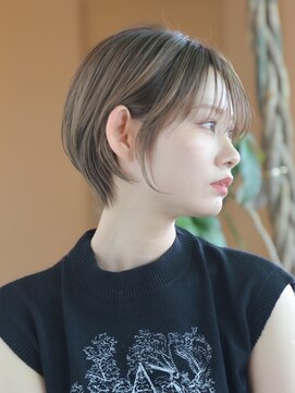 ティーワン 神埼店(T-one) ●ネビージュオリーブベージュ髪質改善前髪カットくびれショート
