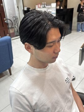 プライズ 池袋店(prize) 毛流れセンターパート無造作パーマツーブロック刈り上げ