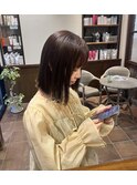 切りっぱなしボブ/オリーブベージュ