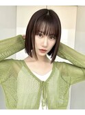 切りっぱなしボブストレートボブ　タンバルモリパツッとボブ