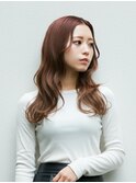 小顔レイヤーロングベージュ20代30代40代くびれミディ韓国ヘア