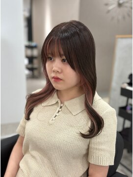 ナウアズ(now as.) ピンクインナーカラーで透明感UP◎くびれレイヤー【樋富】