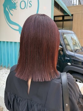 ヘアーメイクオズ(hair make O/S) 【KON】顔周りレイヤーおくれ毛＿冬カラー＿美髪レッドブラウン