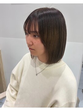 アッシュ 桜木町店(Ash) 顎下3cmボブ 艶カラーで叶う上品で綺麗なライン ボブカット