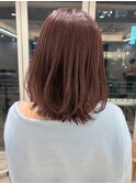 【越後】ミディアムレイヤー ピンクブラウン ブリーチなし 