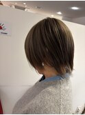 ハイライトカラー,ウルフレイヤー,ショート,グレージュ【草加】