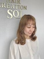 ヘアークリエイションソイ(HAIR CREATION SOI) くすみベージュカラー×透けバング