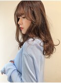 ハニーブラウン_厚めバングローライトアッシュブラウン