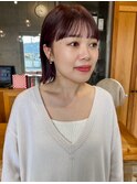 ワイドバング×外はねスタイル