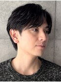 ビジネスパーマ　七三　シャドウパーマ　ツーブロック　30代