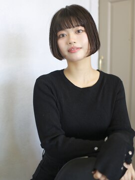 バース(BIRTH) 天神【BIRTH】暗髪ワンカールミニボブ似合わせカット　5