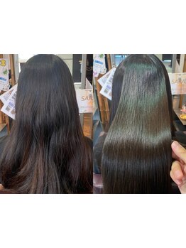縮毛矯正で天気や湿気に左右されない理想のStyleキープを助けます!艶髪も同時に叶う酸性ストレートが人気☆