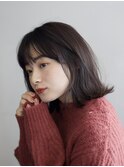 ボブ　ホワイトグレージュ　デジタルパーマ　チェリーブラウン