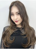 ベージュブラウンロングレイヤー