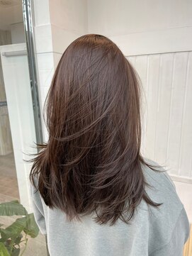 ネウィ 調布(newi) セミロングレイヤーカット艶髪/美髪スタイル/アースカラー