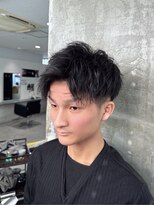 キング 楠葉店(K!ng)&nbsp;韓国マッシュセンターパートツーブロックメンズハイライトウルフ