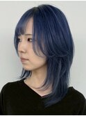 サファイアブルー[新宿駅/オリーブグレー/クラゲヘアー]