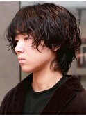 ミディアムパーマ マッシュウルフ ニュアンスパーマ 20代 30代