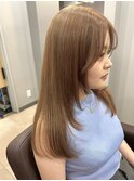 透明感のあるブラウンロング × 上質な艶感