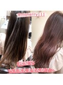 ＊misherry 美髪グラデーション髪質改善ピンクベージュロング