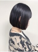 【morio原宿】ぱつっとボブ グレージュ 耳かけ 小顔