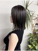 切りっぱなしボブ外ハネハイライトカラーケアブリーチダブルカラ