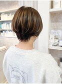 福山人気caaryくびれショート立体感ハイライト骨格矯正前髪なし