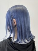 CIERA.外はねボブアクアブルー/wカラー/ハイトーン