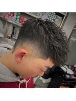 ダムディートウキョウ 心斎橋店(DAMDEE TOKYO)&nbsp;ダークアッシュ/カルマパーマ/ベリーショート[心斎橋/理容室]