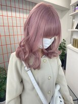 ペレ 栄店(PELE)&nbsp;デザインカラー/レイヤーカット/ウェットヘア/オリーブベージュ