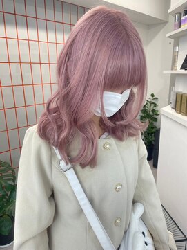 ペレ 栄店(PELE) デザインカラー/レイヤーカット/ウェットヘア/オリーブベージュ